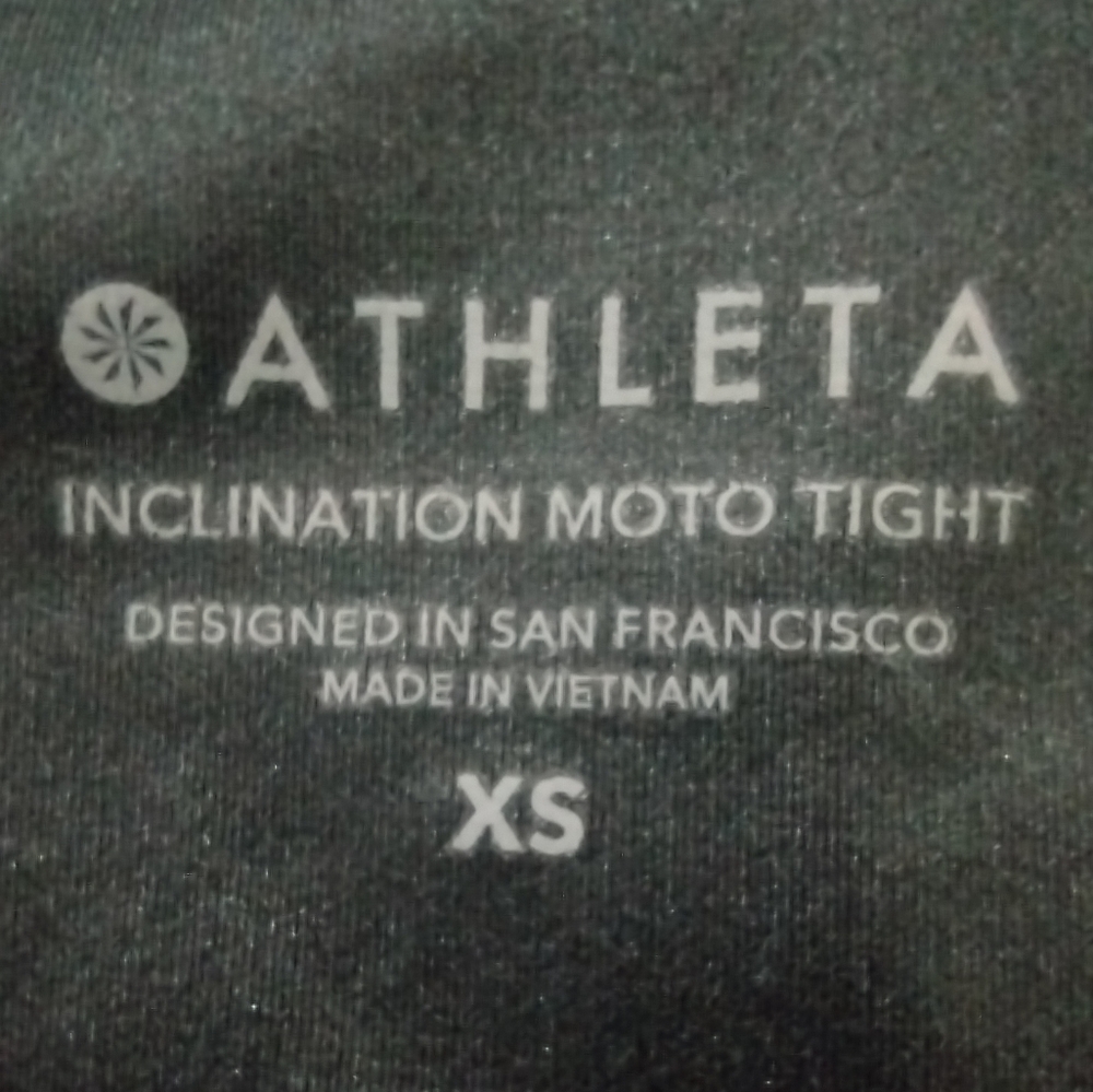 Athleta Inclination Moto Tight Women's XS Black Glitter Workout Gym Running - Picture 8 of 11